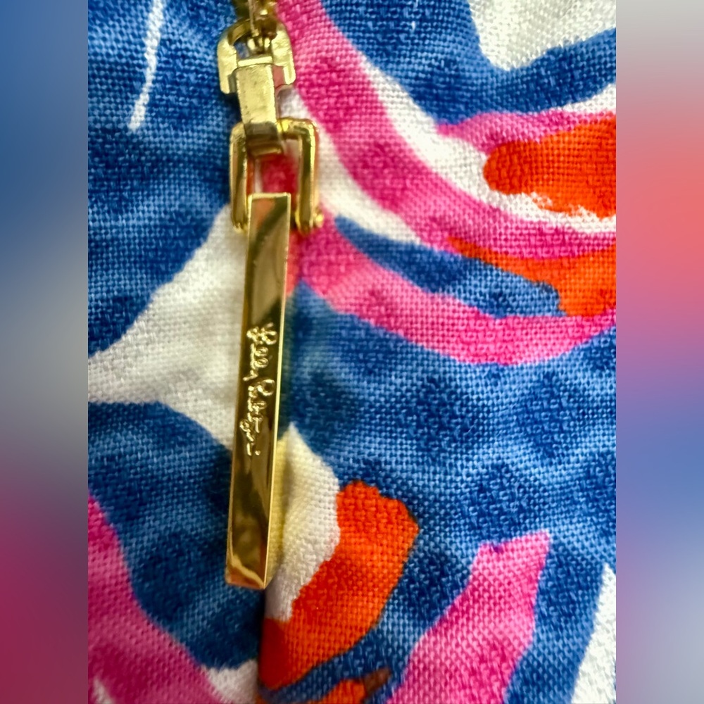 Lilly Pulitzer Sleeveless Navy, White & Pink Scallop Print Dress - Picture 10 of 13